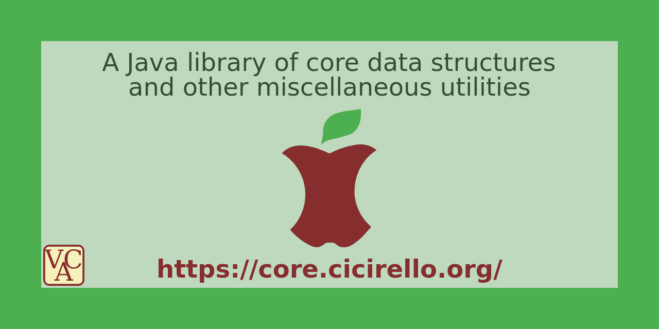 org.cicirello.core - A Java library of core data structures and other miscellaneous utilities